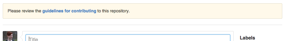 Screenshot of Github contribution message