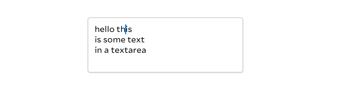 a screenshot of a caret in the top middle of a textbox