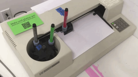 a gif of the plotter drawing some letters